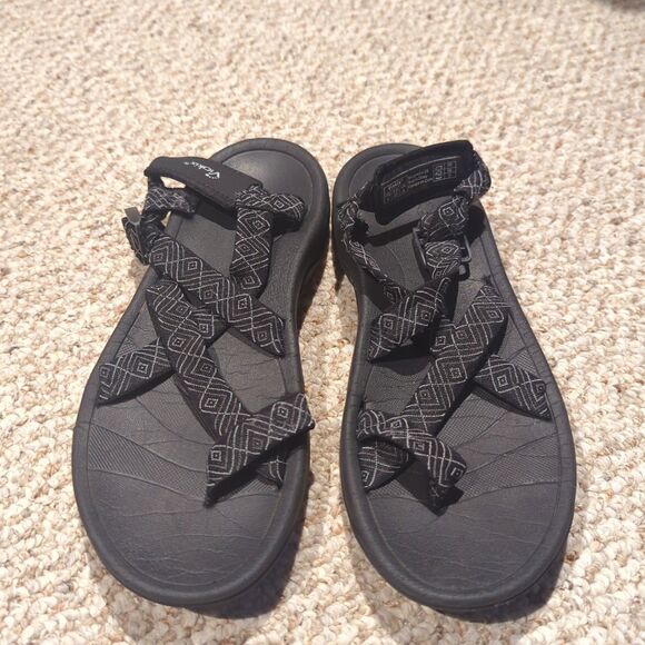 Viakix Sport Sandal Womens Size 6 Black Hiking Outdoor Toe Loop Strappy - Picture 2 of 7